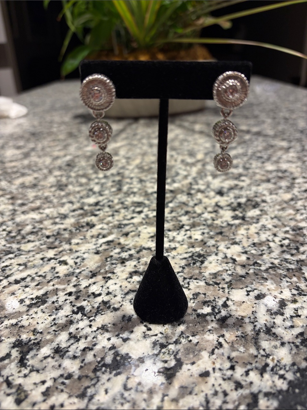 Judith Ripka Silver-Tone Triple Drop Crystal Earrings